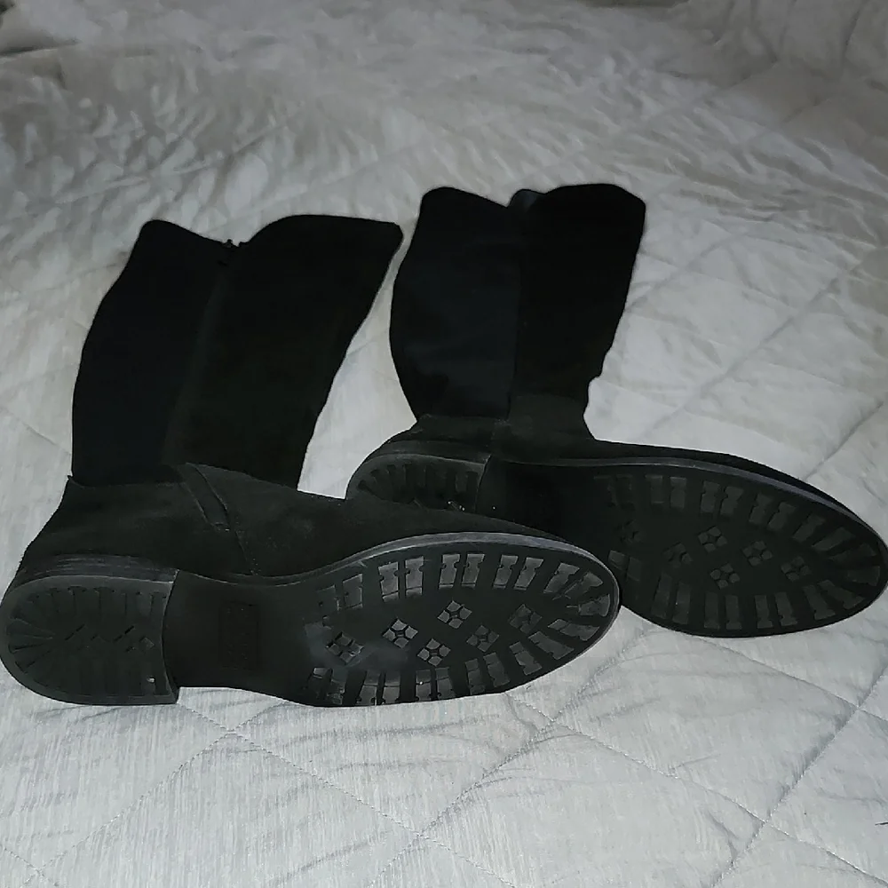 Blondo Black Suede Over the Knee Boots Stretch Pannel Womens 8M